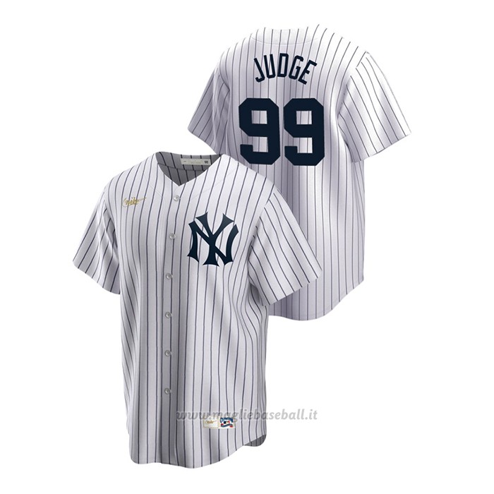 Maglia Baseball Uomo New York Yankees Aaron Judge Cooperstown Collection Primera Bianco